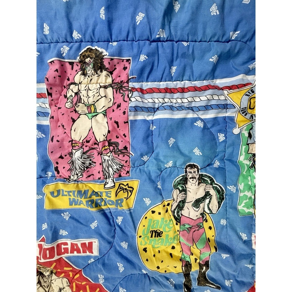 Vtg 1991 WWF Wrestling Legends Duvet Cover Hulk Hogan Jake‎ The Snake Macho King - Picture 10 of 13
